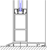 Bottom Door Rail Detail | YWW 45 TU | 08 41 13 - Window Wall | YKK AP ...