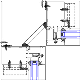 90° Inside Corner Detail | YCW 750 OG | 08 44 13 - Curtain Wall | YKK ...