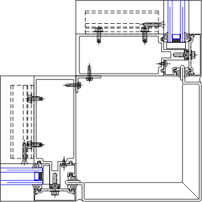 90° Outside Corner Detail | YCW 750 OG | 08 44 13 - Curtain Wall | YKK ...