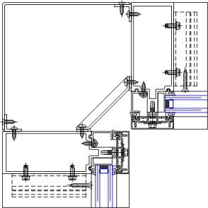 90° Inside Corner Detail | YCW 750 OGP | 08 44 13 - Curtain Wall | YKK ...