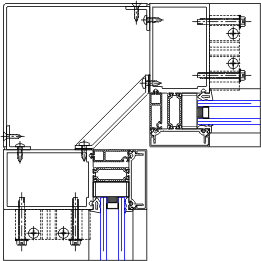 90° Inside Corner Detail | YCW 750 XT IG | 08 44 13 - Curtain Wall ...