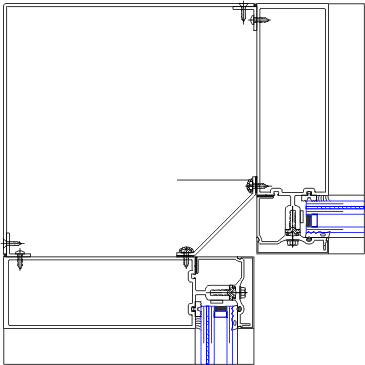 90° Inside Corner Detail | YHC 300 OG | 08 44 13 - Curtain Wall | YKK ...