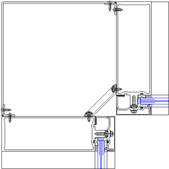 90° Inside Corner Detail | YHC 300 OG | 08 44 13 - Curtain Wall | YKK ...