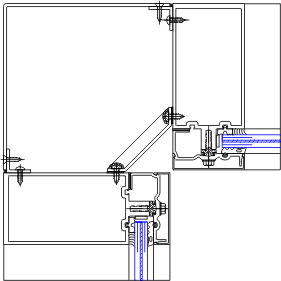 90° Inside Corner Detail | YHC 300 OG | 08 44 13 - Curtain Wall | YKK ...